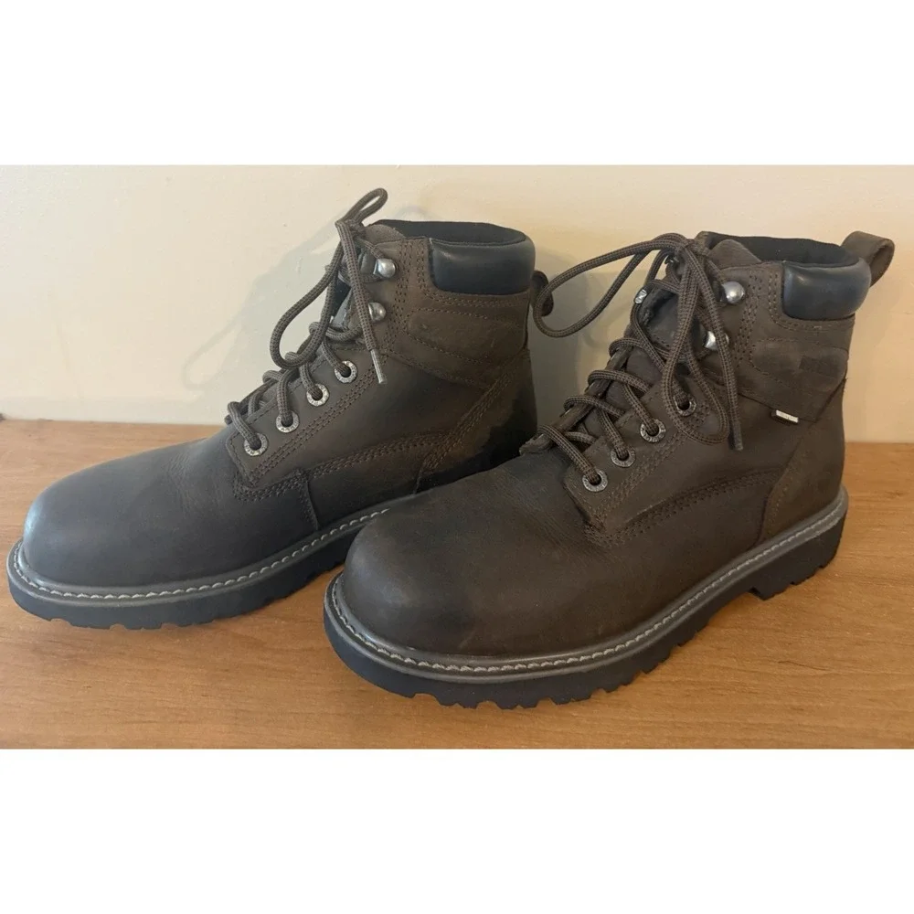 Wolverine Men's Leather Work Boots - Waterproof Steel Toe 6